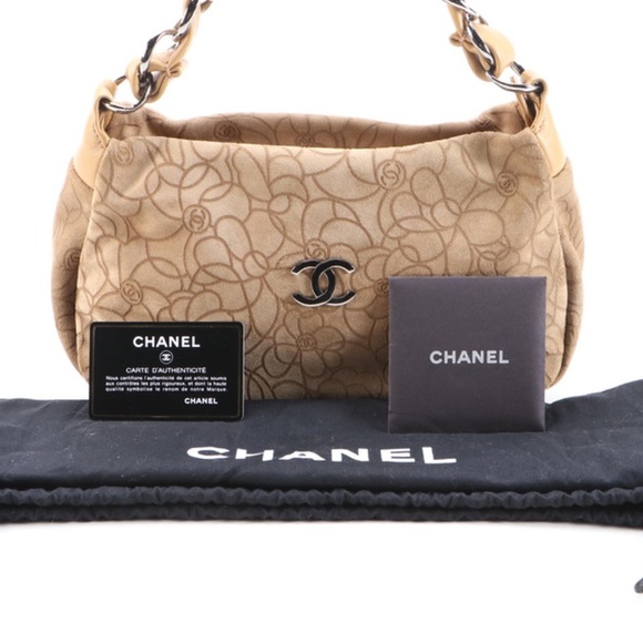 Chanel Camellia Embossed Suede & Leather Hobo Bag - Picture 2 of 9